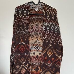 Elegant Multicolor Geometric Cardigan